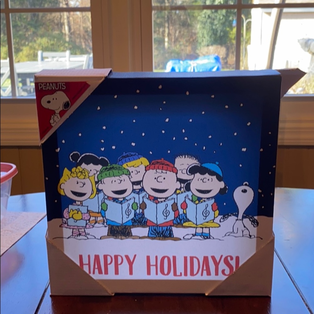 Peanuts 10x10 happy holiday caroling canvas